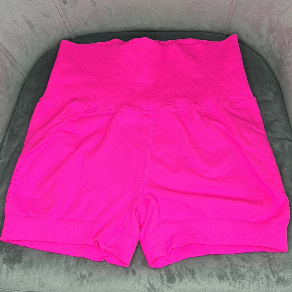 FREE PEOPLE | NWOT Good Karma Running Shorts in Hot Pink * - Picture 5 of 6